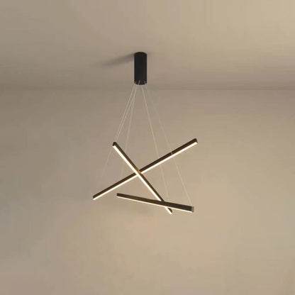 Frendorf | GeoLuma Nordic LED Kronleuchter | Geometrisches Linien-Design aus Eisen & Aluminium | 3-9 Flammen | Modern & Energieeffizient
