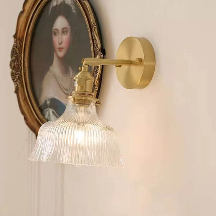 Frendorf | Florabelle Nordic Wandlampe | Minimalistisches Blütendesign | Kupfer & Glas | 1-flammig | Dekorative Beleuchtung