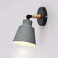 Modern Minimalistische Zylindrische Trapezförmige Aluminium Holz 1-Licht Wand Sconce Lampe Für Schlafzimmer