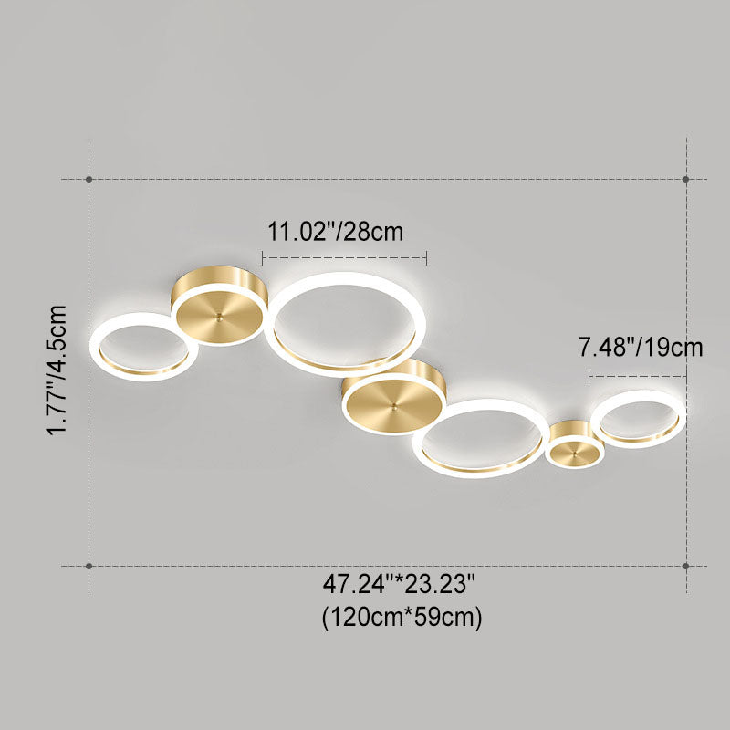 Frendorf | AurumGlow LED Deckenleuchte | Modernes Golden Circle Design | Acryl Flush Mount | Luxus Beleuchtung
