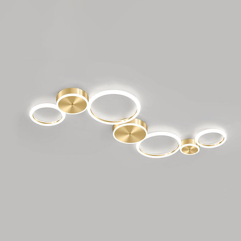 Frendorf | AurumGlow LED Deckenleuchte | Modernes Golden Circle Design | Acryl Flush Mount | Luxus Beleuchtung