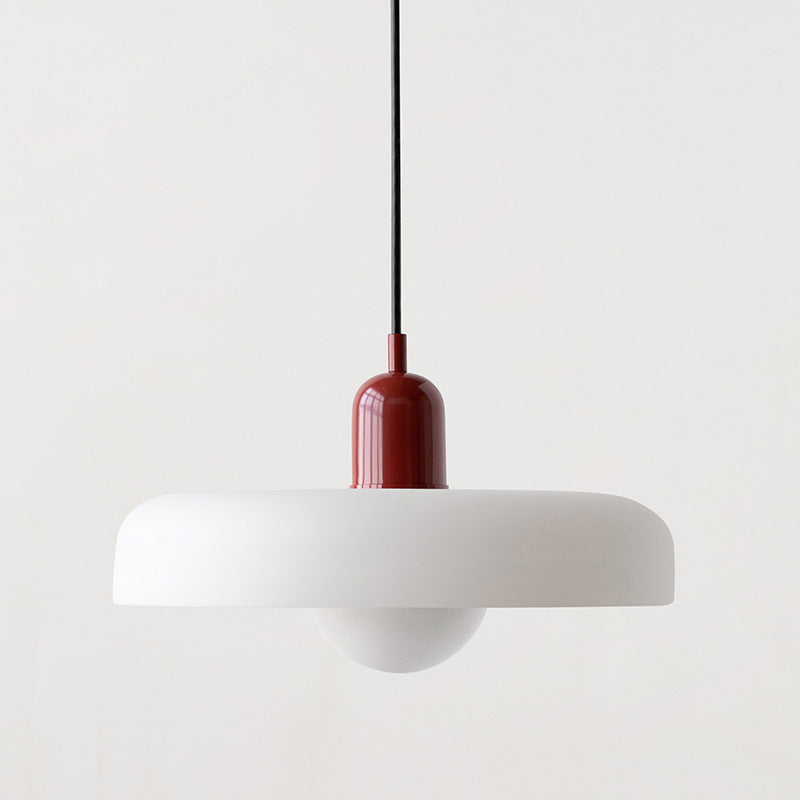 Frendorf |  Pendelleuchte aus farbigem Glas | Elegante Hängeleuchte im Bauhaus-Stil | Designlampe für Wohnzimmer & Esszimmer