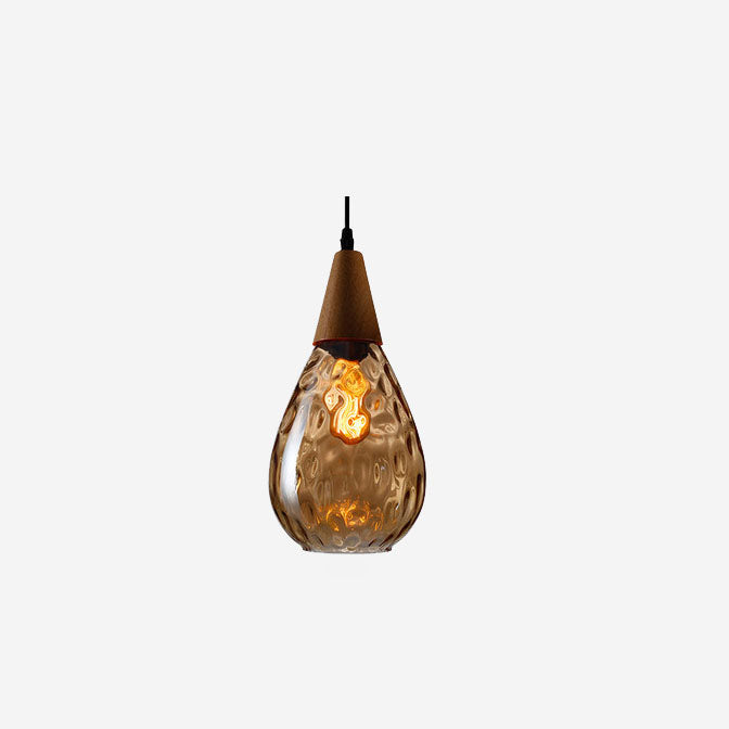 Frendorf | LuxeDrift Tropfenförmige Pendelleuchte | Wasserwellen-Glas | Eleganz für modernes Wohnen