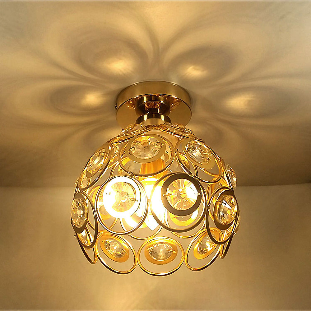 Frendorf | OrnaLux Goldene Luxus Ball Deckenleuchte | Exklusive LED-Beleuchtung | Modern | Elegante Flurbeleuchtung