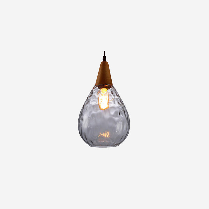 Frendorf | LuxeDrift Tropfenförmige Pendelleuchte | Wasserwellen-Glas | Eleganz für modernes Wohnen