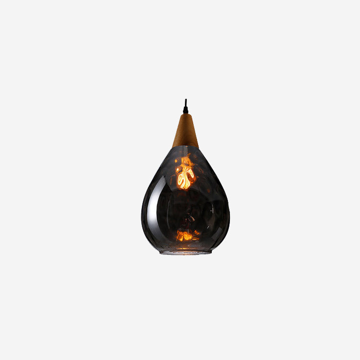 Frendorf | LuxeDrift Tropfenförmige Pendelleuchte | Wasserwellen-Glas | Eleganz für modernes Wohnen