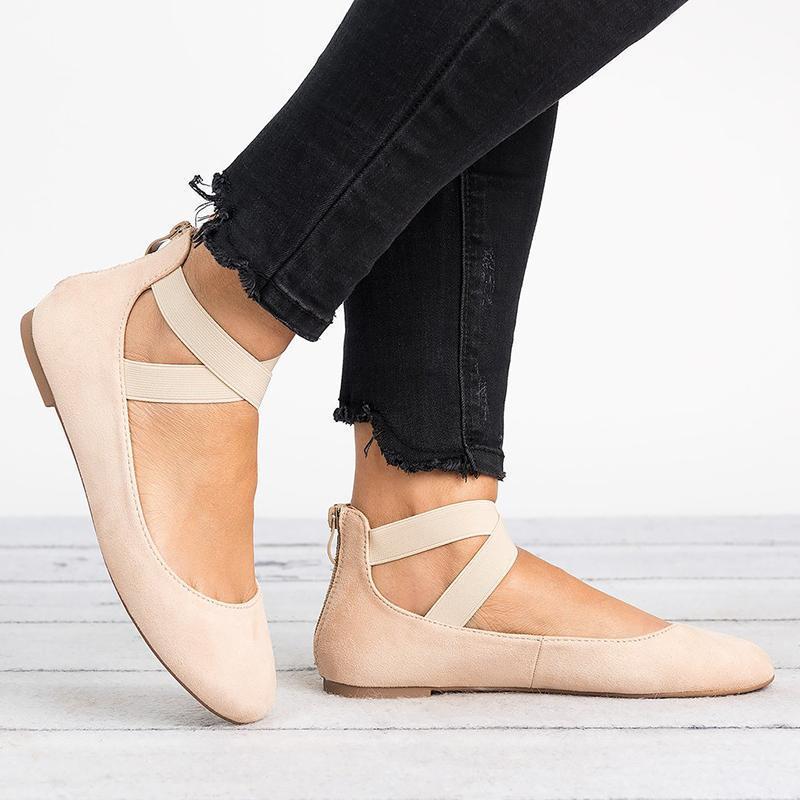 Frendorf | Frauen Pu Nubuck Flache Freizeit Ballerina Schuhe
