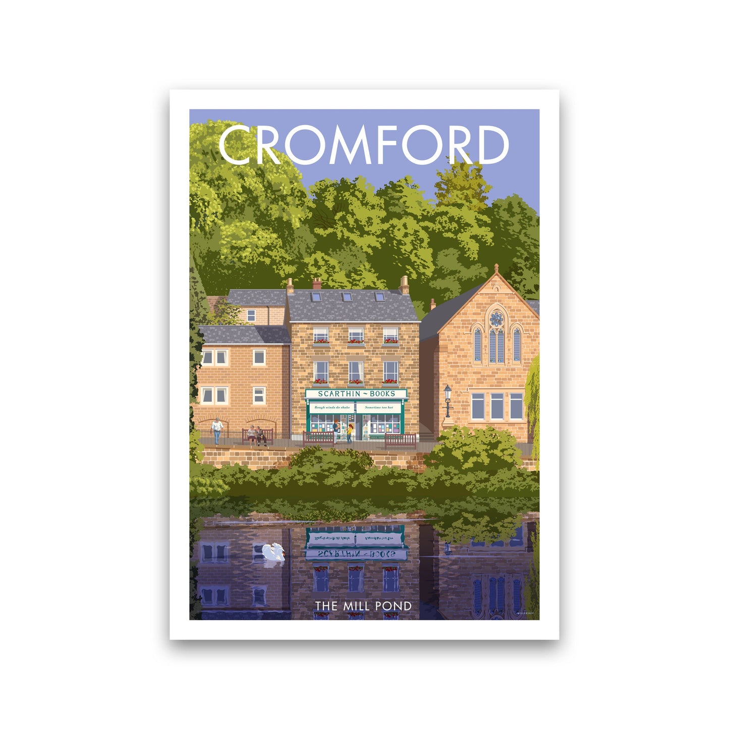 Cromford Derbyshire Reise Kunst Druck