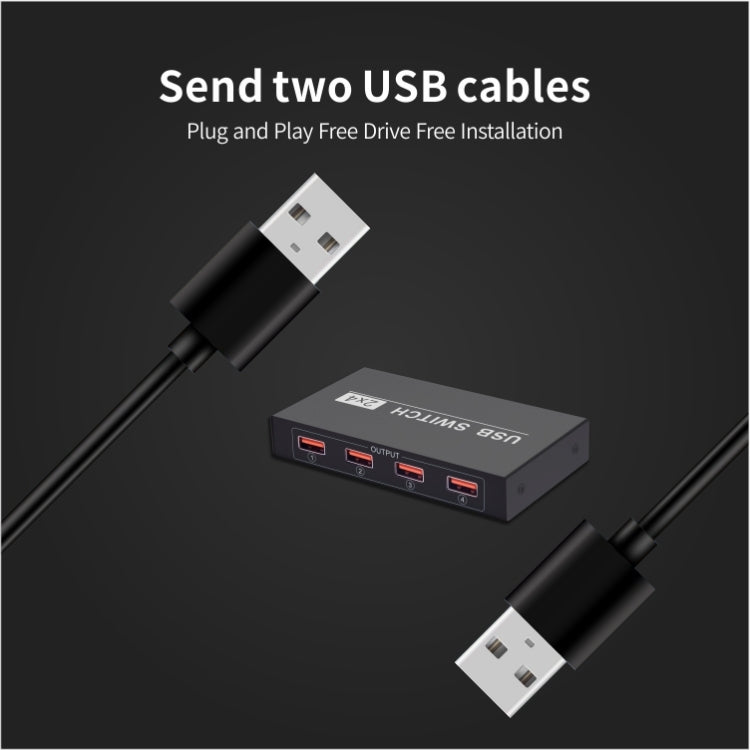Frendorf | 2x4 USB Schalter 2 Port PCs Teilen 4 Geräte für Drucker Tastatur Maus Monitor