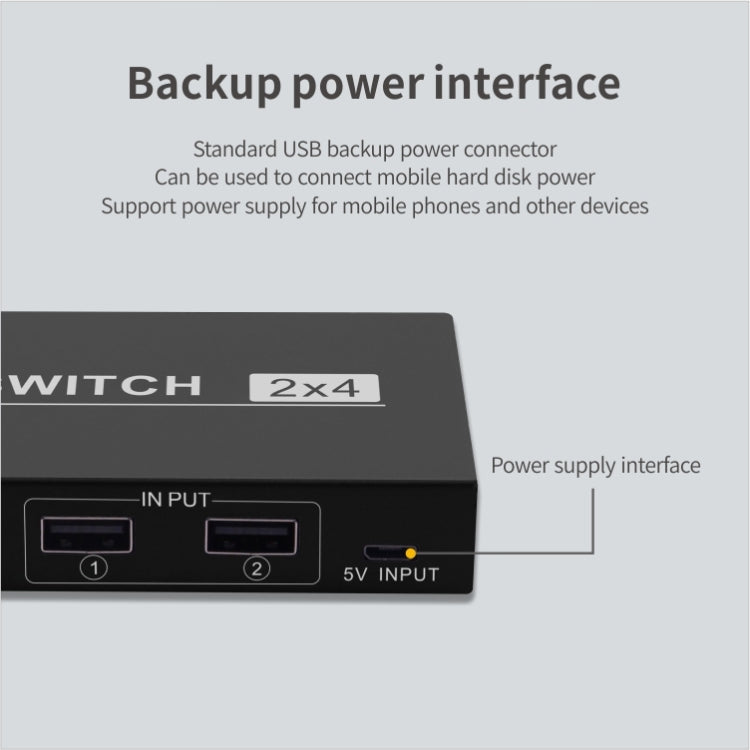 Frendorf | 2x4 USB Schalter 2 Port PCs Teilen 4 Geräte für Drucker Tastatur Maus Monitor