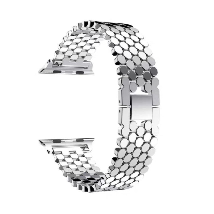Frendorf | Für Apple Watch Series 7 41mm / 6 & SE & 5 & 4 40mm / 3 & 2 & 1 38mm Honigwaben Edelstahlarmband (silber)