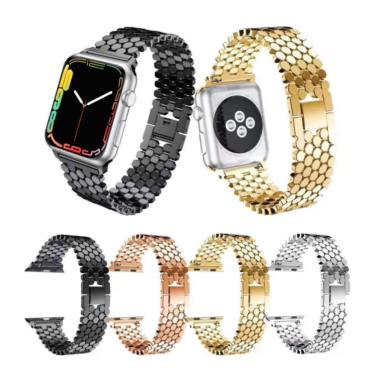 Frendorf | Für Apple Watch Series 7 41mm / 6 & SE & 5 & 4 40mm / 3 & 2 & 1 38mm Honigwaben Edelstahlarmband (silber)