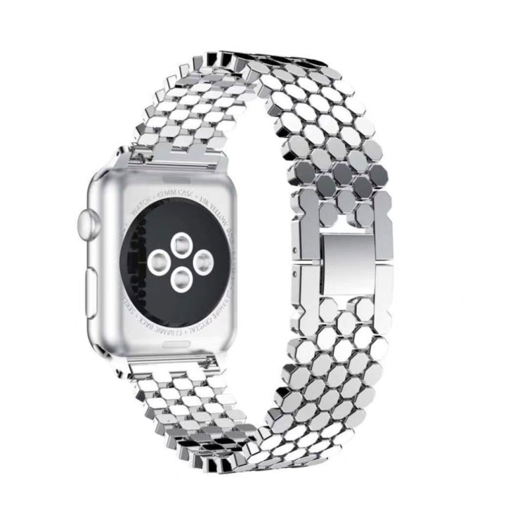 Frendorf | Für Apple Watch Series 7 41mm / 6 & SE & 5 & 4 40mm / 3 & 2 & 1 38mm Honigwaben Edelstahlarmband (silber)