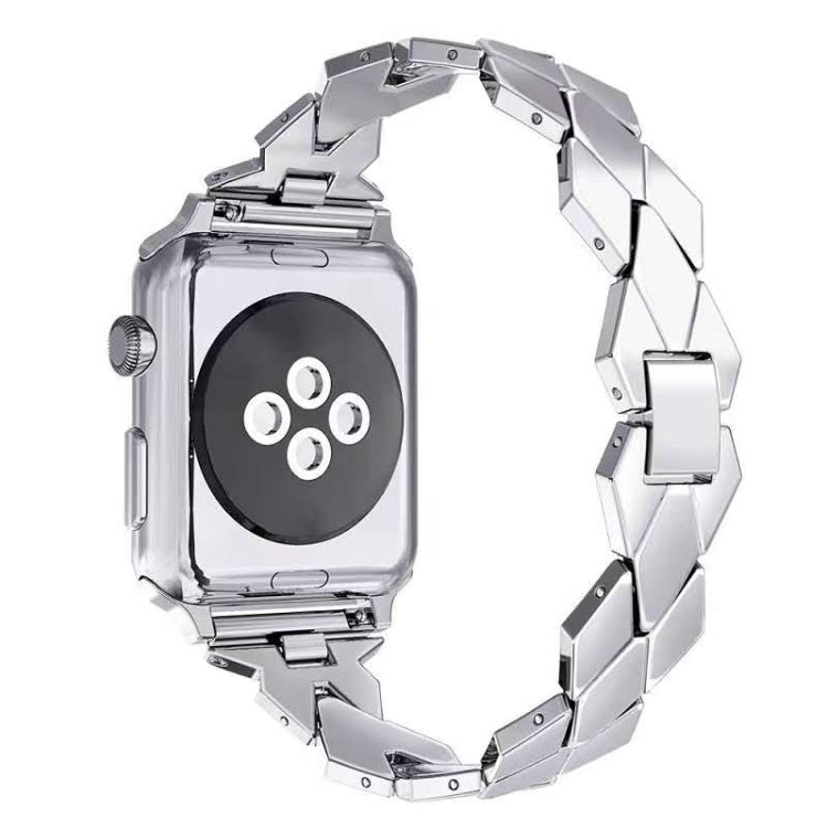 Frendorf | Für Apple Watch Series 7 41mm / 6 & SE & 5 & 4 40mm / 3 & 2 & 1 38mm Diamant Edelstahl Uhrenband (Silber)
