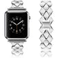 Frendorf | Für Apple Watch Series 7 41mm / 6 & SE & 5 & 4 40mm / 3 & 2 & 1 38mm Diamant Edelstahl Uhrenband (Silber)