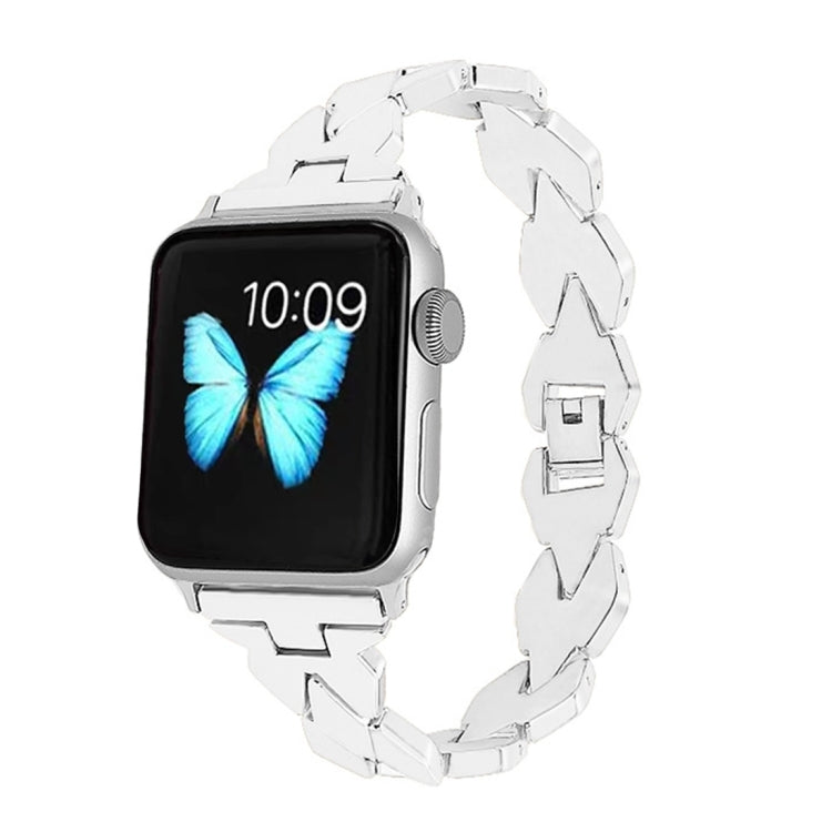 Frendorf | Für Apple Watch Series 7 41mm / 6 & SE & 5 & 4 40mm / 3 & 2 & 1 38mm Diamant Edelstahl Uhrenband (Silber)