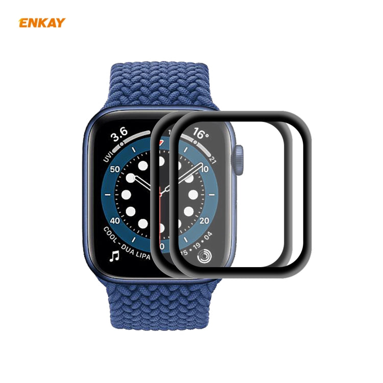 Frendorf | Für Apple Watch 6/5/4/SE 40mm 2 Stück ENKAY Hat-Prince 0.2mm 9H Oberflächenhärte 3D Explosion-sicher Aluminiumlegierungsrand Vollbild gehärtetes Glas Schutzfilm