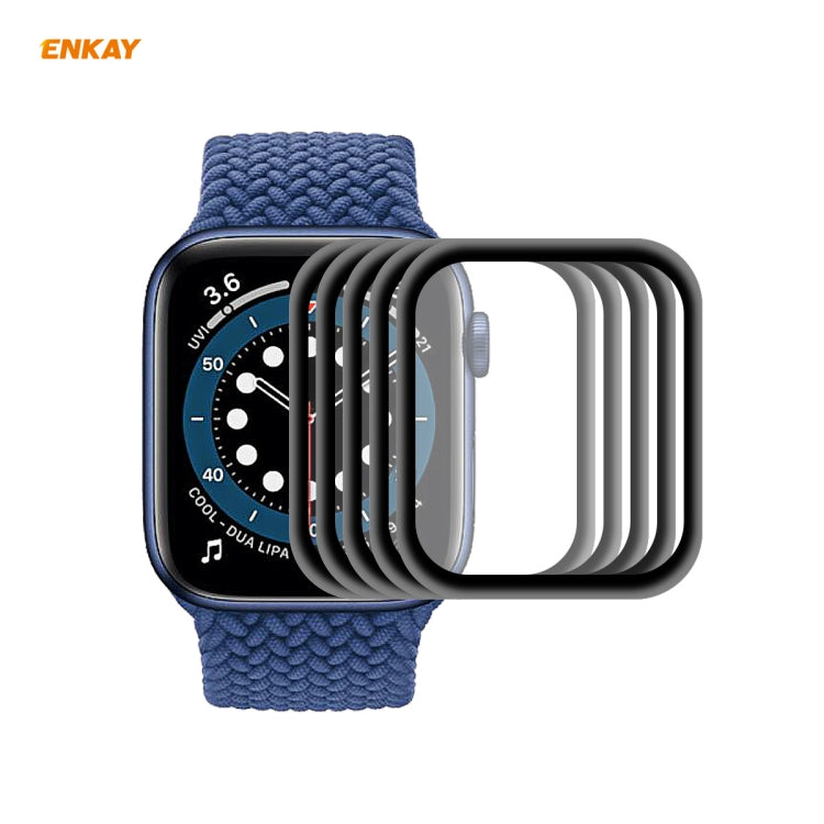 Frendorf | Für Apple Watch 6/5/4/SE 44mm 5PCS ENKAY Hat-Prince 0,2mm 9H Oberflächenhärte 3D Explosionsschutz Aluminiumlegierungsrand Vollbild gehärtetes Glas Bildschirmfolie