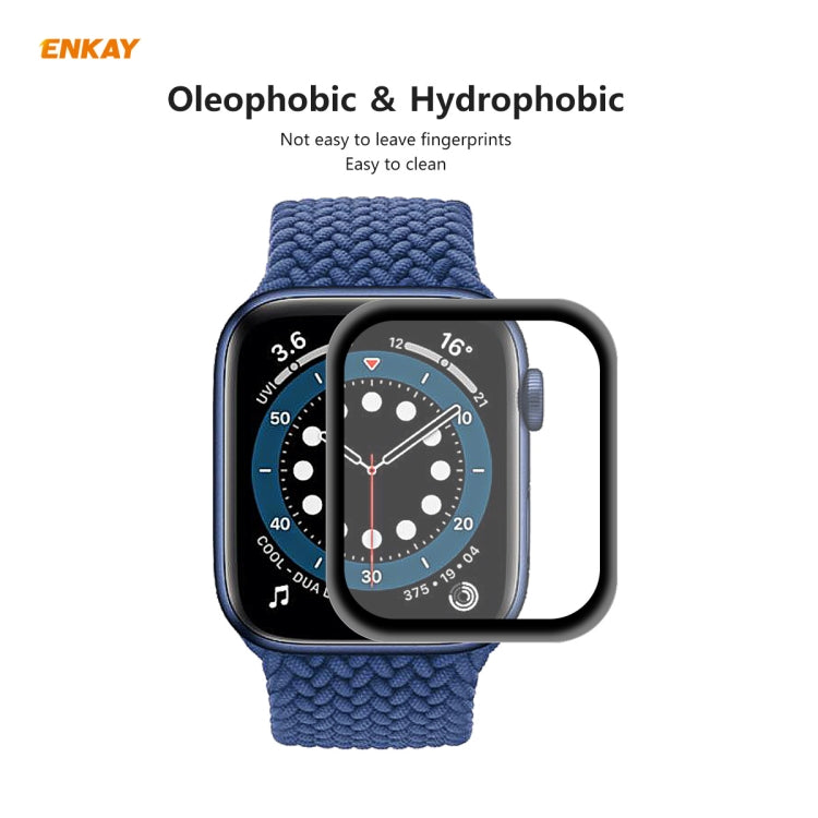 Frendorf | Für Apple Watch 6/5/4/SE 44mm 5PCS ENKAY Hat-Prince 0,2mm 9H Oberflächenhärte 3D Explosionsschutz Aluminiumlegierungsrand Vollbild gehärtetes Glas Bildschirmfolie