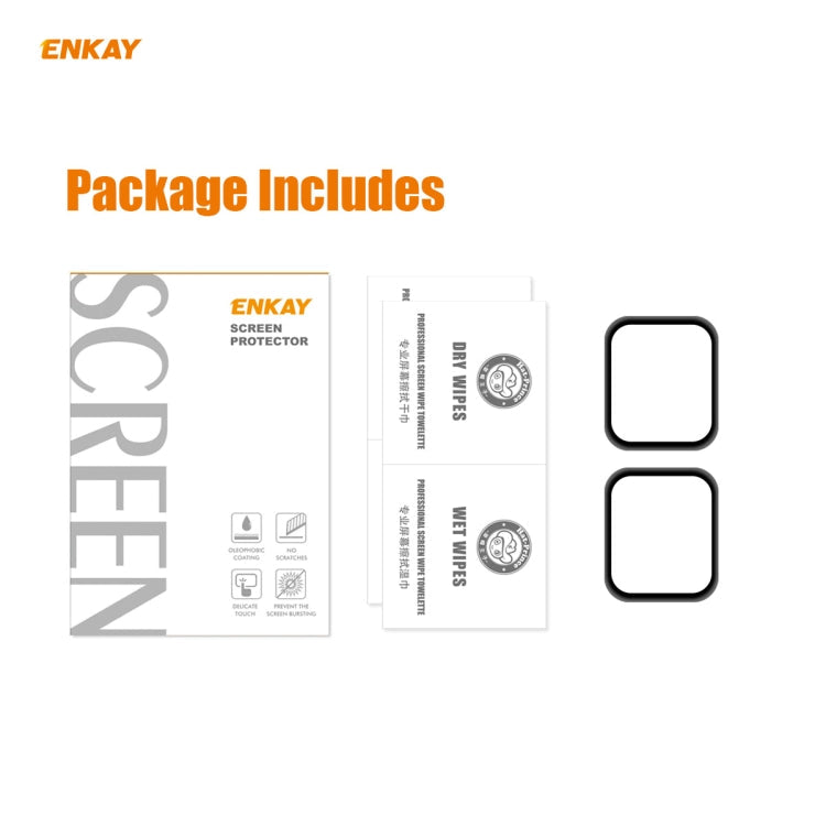 Frendorf | 2 PCS Für Apple Watch Series 6/5/4/SE 44mm ENKAY Hat-Prince 3D Vollbild PET Gebogen Heiße Biegung HD Bildschirmschutzfilm (Schwarz)