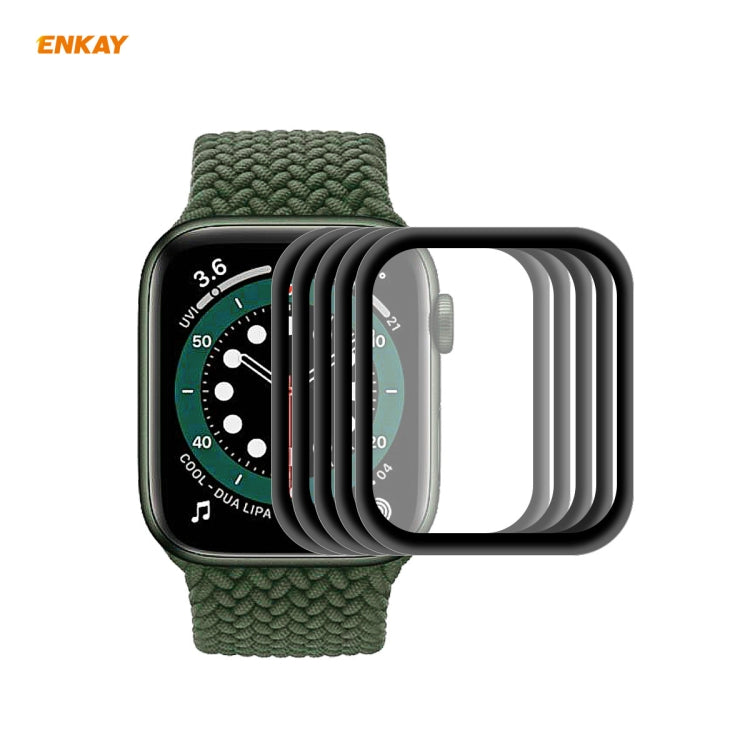 Frendorf | 5 PCS für Apple Watch Series 6/5/4/SE 44mm ENKAY Hat-Prince 3D Full Screen PET Curved Hot Bending HD Bildschirm-Schutzfolie (Schwarz)