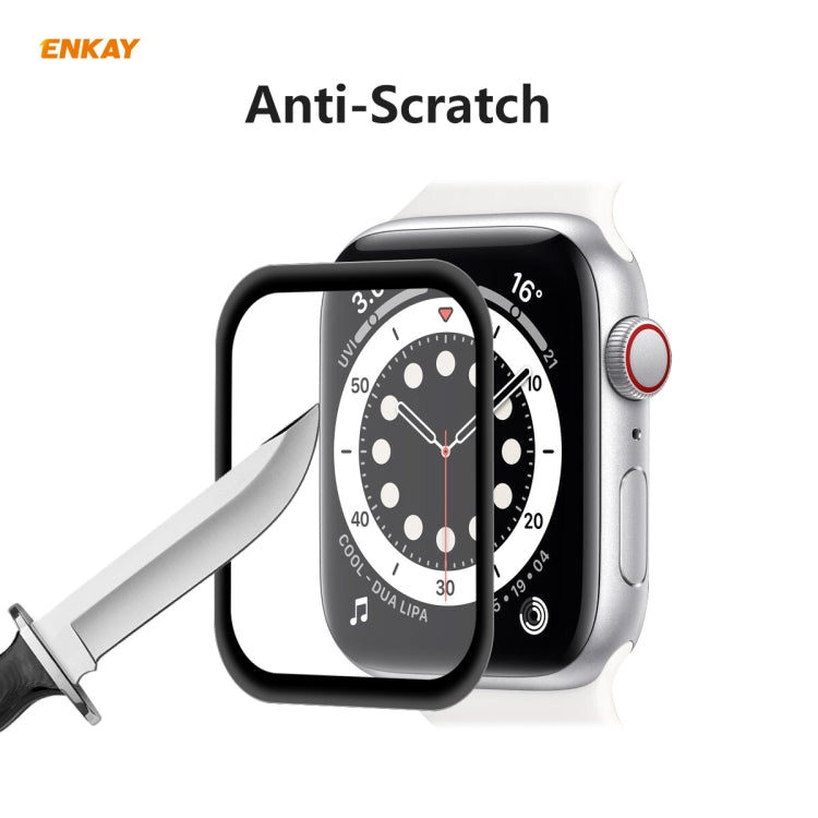 Frendorf | 5 PCS für Apple Watch Series 6/5/4/SE 44mm ENKAY Hat-Prince 3D Full Screen PET Curved Hot Bending HD Bildschirm-Schutzfolie (Schwarz)