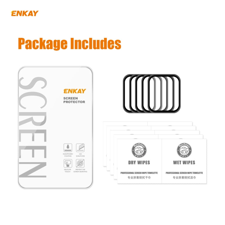 Frendorf | 5 PCS für Apple Watch Series 6/5/4/SE 44mm ENKAY Hat-Prince 3D Full Screen PET Curved Hot Bending HD Bildschirm-Schutzfolie (Schwarz)