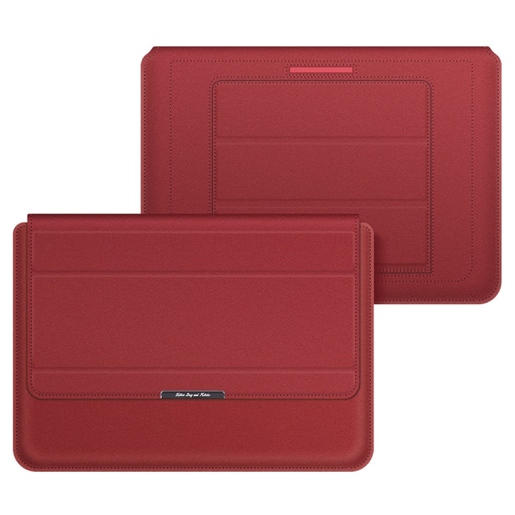 Frendorf | 4 in 1 Universal Laptop Halter PU Wasserdicht Schutz Handgelenk Laptop Tasche, Größe:11/12 Zoll(Rot)