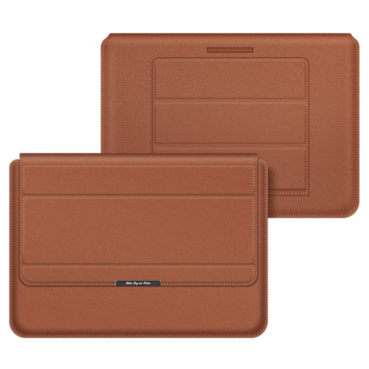 Frendorf | 4 in 1 Universal Laptop Halter PU Wasserdichte Schutz Handgelenk Laptop Tasche, Größe: 11/12 Zoll (Braun)