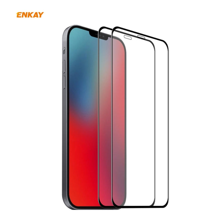 Frendorf | Für iPhone 12 mini 2 Stück ENKAY Hat-Prince 0,26 mm 9H 6D Abgerundeter Vollschutz Hartglas Schutzfolie