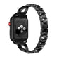 Frerndorf | X-förmiges mit Diamanten besetztes solides Edelstahl-Armbanduhrband für Apple Watch Series 3 & 2 & 1 42mm (Schwarz)