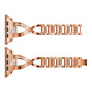 Frerndorf | X-förmiges, mit Diamanten besetztes, massives Edelstahl-Uhrband für Apple Watch Series 3 & 2 & 1 42mm (Roségold)
