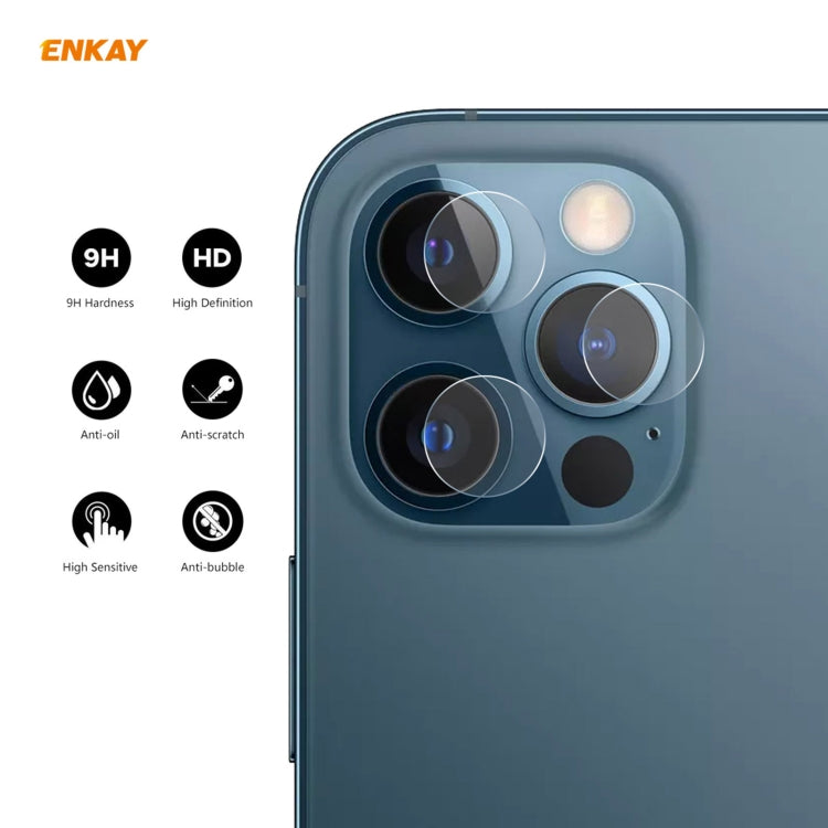 Frendorf | 2 Set für iPhone 12 Pro / 12 Pro Max ENKAY Hat-Prince 0,2 mm 9H 2,15D Rundkante Rückkamera Linse gehärtetes Glas Folie 3 Stück/Set