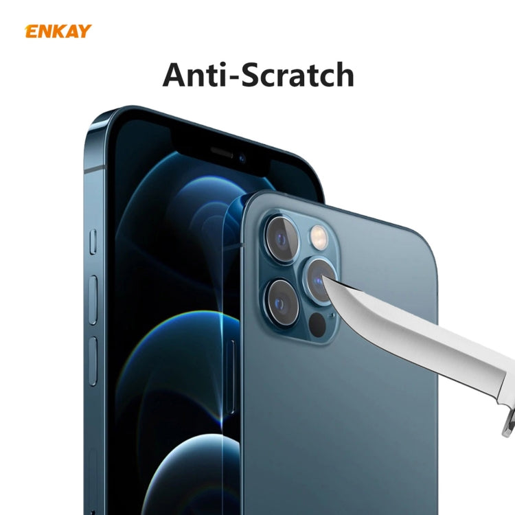 Frendorf | 2 Set für iPhone 12 Pro / 12 Pro Max ENKAY Hat-Prince 0,2 mm 9H 2,15D Rundkante Rückkamera Linse gehärtetes Glas Folie 3 Stück/Set