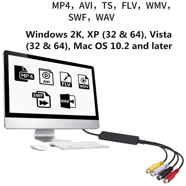 Frendorf | USB zu RCA Kabel 60+ Unterstützt Vista 64 / Win 7 / Win 8 / Win 10 / Mac OS