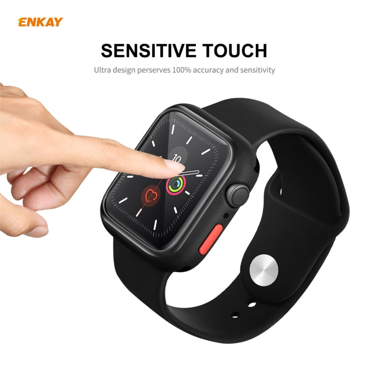 Frendorf | ENKAY Hat-prince Vollständige Abdeckung TPU-Hülle + Gehärtete Glas Schutz für Apple Watch Series 6 / 5 / 4 / SE 40mm (Schwarz)