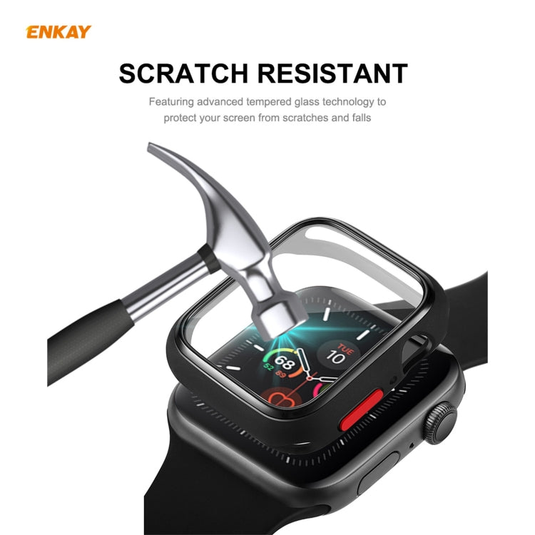 Frendorf | ENKAY Hat-prince Vollständige Abdeckung TPU-Hülle + Gehärtete Glas Schutz für Apple Watch Series 6 / 5 / 4 / SE 40mm (Schwarz)