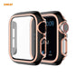 Frendorf | ENKAY Hat-Prince Vollschutz elektroplattierte PC-Hülle + gehärteter Glas-Schutz für Apple Watch Series 6 / 5 / 4 / SE 44mm (Schwarz+Champagner)