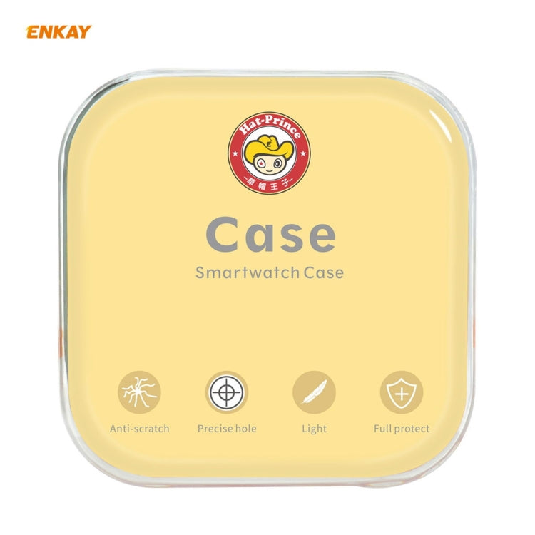 Frendorf | ENKAY Hat-Prince Vollschutz elektroplattierte PC-Hülle + gehärteter Glas-Schutz für Apple Watch Series 6 / 5 / 4 / SE 44mm (Weiß + Champagner)