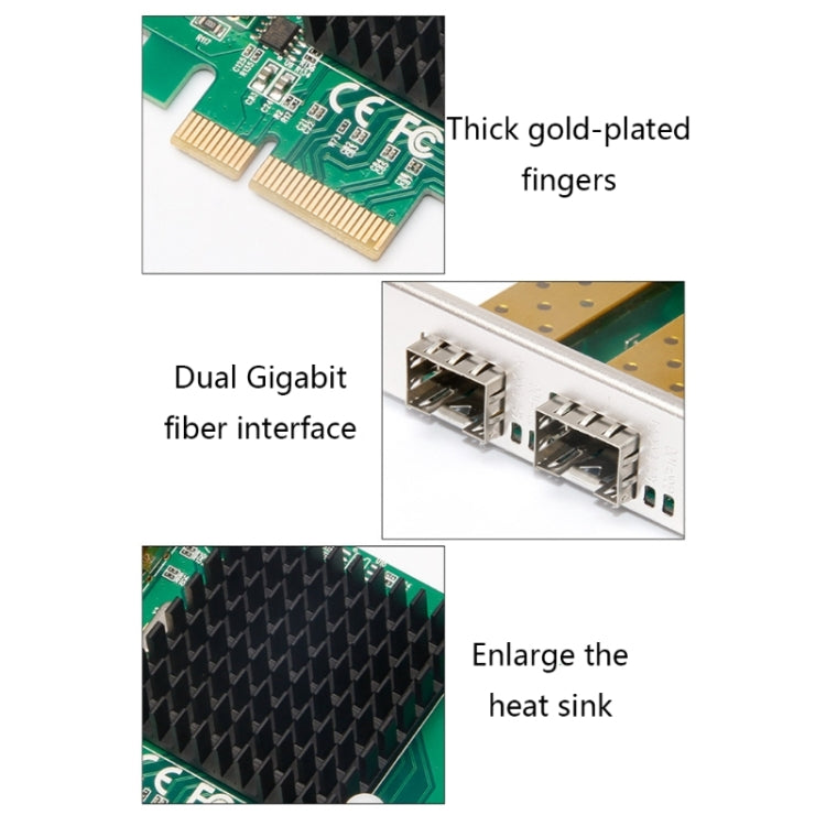 Frendorf | 1000Mbps Ethernet PCIE zu Dual Ports Glasfaser-Netzwerkkarte