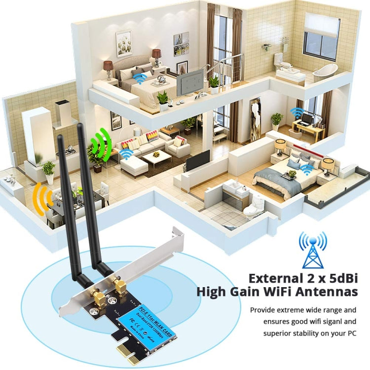 Frendorf | 1200Mbps 5G / 2.4G Dual Band PCIe Wireless-Netzwerkkarte