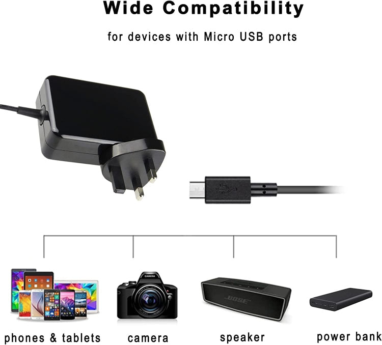 Frendorf | Für Microsoft Surface3 1624 1645 Power Adapter 5.2v 2.5a 13W Android Port Ladegerät, UK Stecker