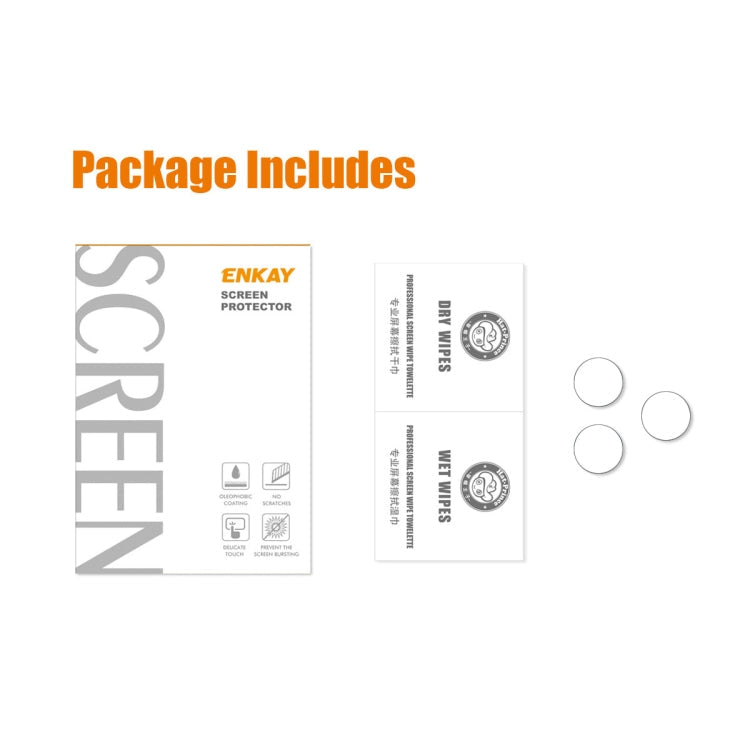 Frendorf | Für iPhone 14 Pro / 14 Pro Max 1 Set ENKAY 3 in 1 0.2mm 9H Gehärtetes Glas Objektivfilm