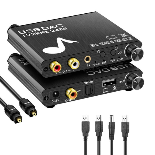 Frendorf | AY107 Digital-zu-Analog-Wandler Optisches Fiber Analog Audio Dekoder USB Soundkarte Digital Audio Wandler