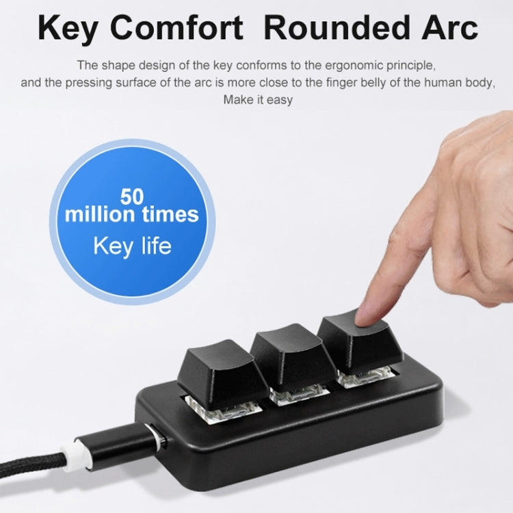 Frendorf | MK321BT Bluetooth 5.1 3 Tasten Anpassbare Tasten Spiel Büros PS Clip Makro Programmierung Tastatur (Schwarz)