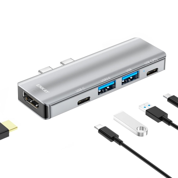 Frendorf | ENKAY Hat-Prince 5 in 2 Hub Typ-C zu 4K HDMI / USB 3.0 Dockingstation Adapter