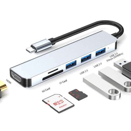 Frendorf | ENKAY Hat-Prince 6 in 1 Typ-C zu 4K HDMI Dockingstation Adapter USB-C Hub SD/TF Kartenleser