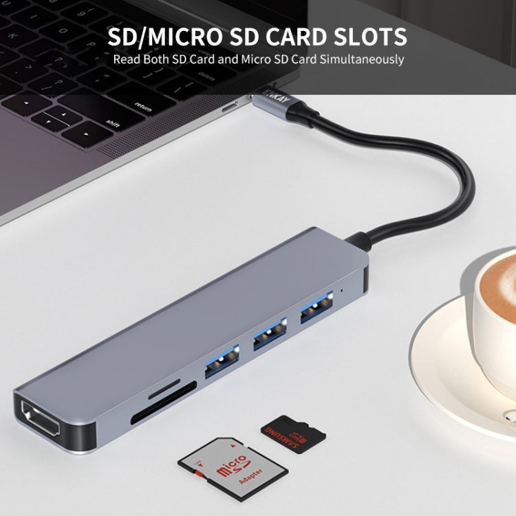Frendorf | ENKAY Hat-Prince 6 in 1 Typ-C zu 4K HDMI Dockingstation Adapter USB-C Hub SD/TF Kartenleser