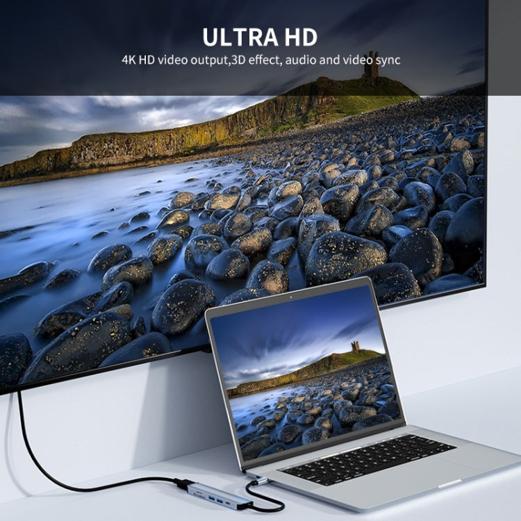 Frendorf | ENKAY Hat-Prince 6 in 1 Typ-C Hub 4K HDMI Dockingstation Adapter USB-C PD Schnellladung SD/TF Kartenleser