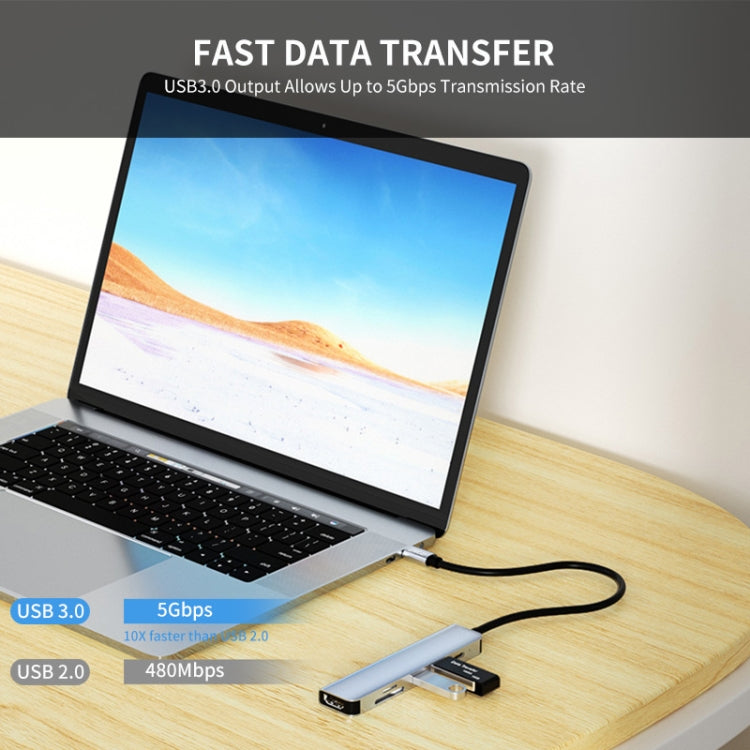 Frendorf | ENKAY Hat-Prince 6 in 1 Typ-C Hub 4K HDMI Dockingstation Adapter USB-C PD Schnellladung SD/TF Kartenleser
